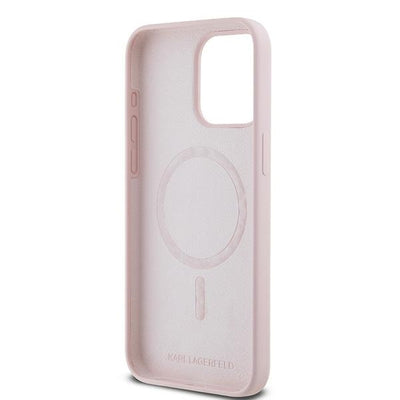 Karl Lagerfeld Silicone Karl&amp;Choupette MagSafe Case for iPhone 15 Pro - Pink