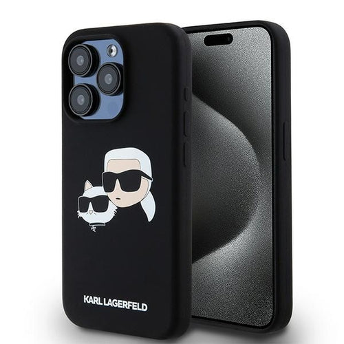 Karl Lagerfeld Silicone Karl&amp;Choupette MagSafe case for iPhone 15 Pro - black