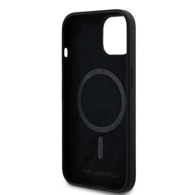 Karl Lagerfeld Silicone Karl&amp;Choupette MagSafe case for iPhone 15 Plus / 14 Plus - black