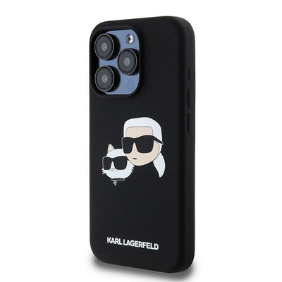 Karl Lagerfeld Silicone Karl&amp;Choupette MagSafe case for iPhone 15 Pro Max - black