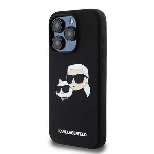 Karl Lagerfeld Silicone Karl&amp;Choupette MagSafe case for iPhone 15 Pro Max - black