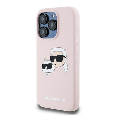 Karl Lagerfeld Silicone Karl&amp;Choupette MagSafe Case for iPhone 15 Pro Max - Pink