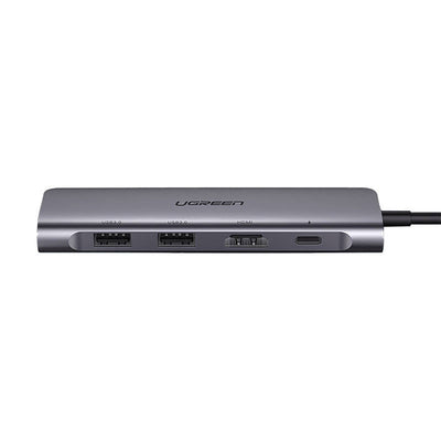 Ugreen CM195 ​​6in1 adapter USB-C - HDMI / 2x USB-A 3.0 / USB-C PD / SD / TF reader - gray