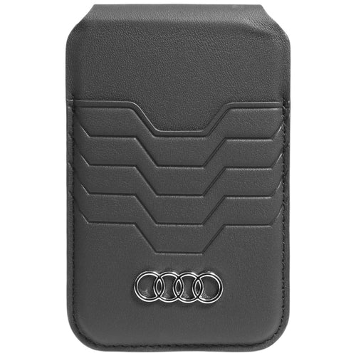 Audi Leather Wallet Card MagSafe magnetic with stand - black