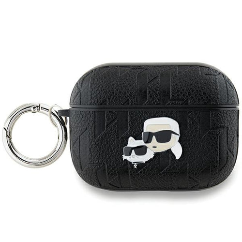 Karl Lagerfeld Monogram Karl &amp; Choupette Head Case for AirPods Pro 2 - Black