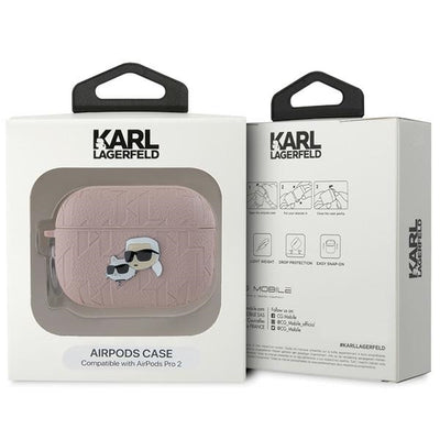 Karl Lagerfeld Monogram Karl &amp; Choupette Head case for AirPods Pro 2 - pink