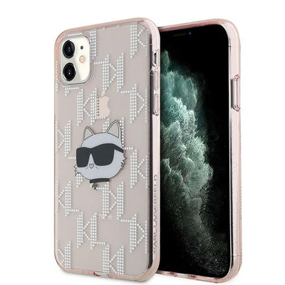 Karl Lagerfeld IML Choupette Head &amp; Monogram case for iPhone 11 / Xr - pink