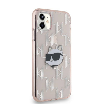 Karl Lagerfeld IML Choupette Head &amp; Monogram case for iPhone 11 / Xr - pink