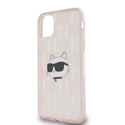 Karl Lagerfeld IML Choupette Head &amp; Monogram case for iPhone 11 / Xr - pink