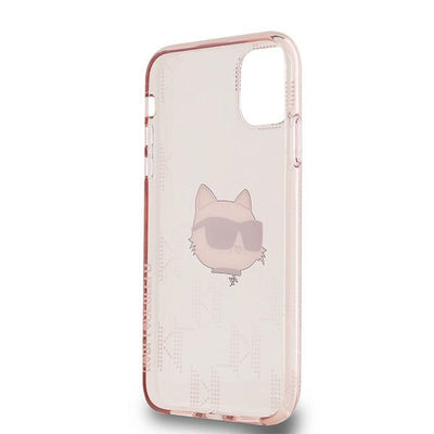 Karl Lagerfeld IML Choupette Head &amp; Monogram case for iPhone 11 / Xr - pink