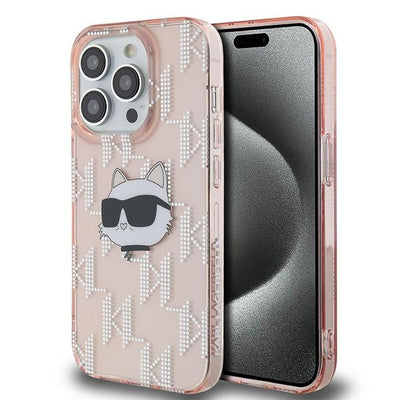 Karl Lagerfeld IML Choupette Head &amp; Monogram case for iPhone 14 Pro - pink