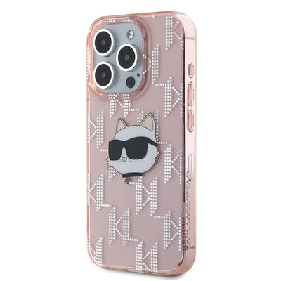 Karl Lagerfeld IML Choupette Head &amp; Monogram case for iPhone 15 Pro - pink