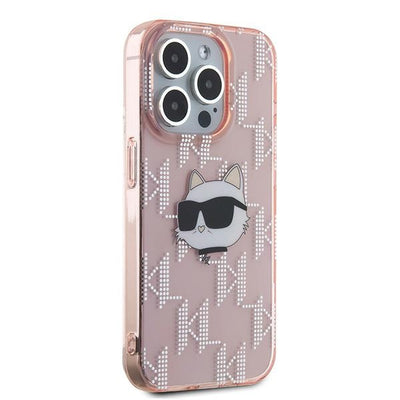 Karl Lagerfeld IML Choupette Head &amp; Monogram case for iPhone 15 Pro - pink