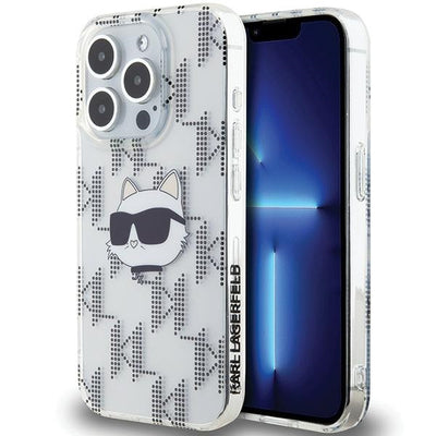 Karl Lagerfeld IML Choupette Head &amp; Monogram case for iPhone 15 Pro - transparent