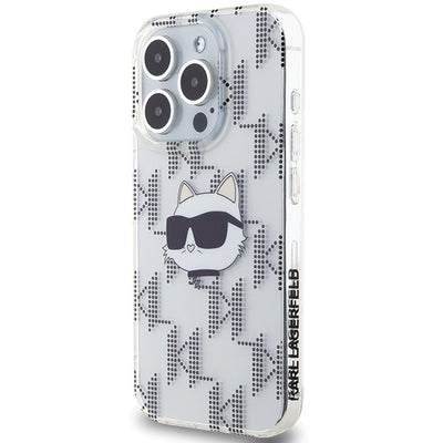 Karl Lagerfeld IML Choupette Head &amp; Monogram case for iPhone 15 Pro - transparent