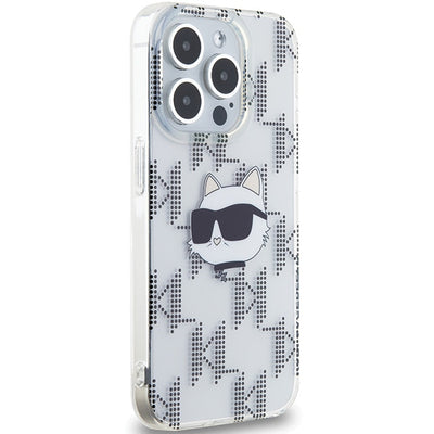 Karl Lagerfeld IML Choupette Head &amp; Monogram case for iPhone 15 Pro - transparent