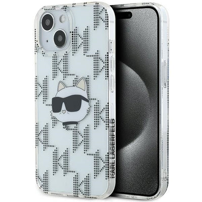 Karl Lagerfeld IML Choupette Head &amp; Monogram case for iPhone 15 / 14 / 13 - transparent
