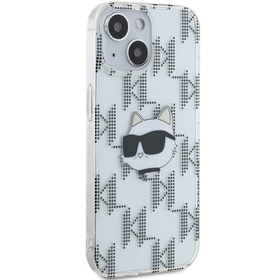 Karl Lagerfeld IML Choupette Head &amp; Monogram case for iPhone 15 / 14 / 13 - transparent