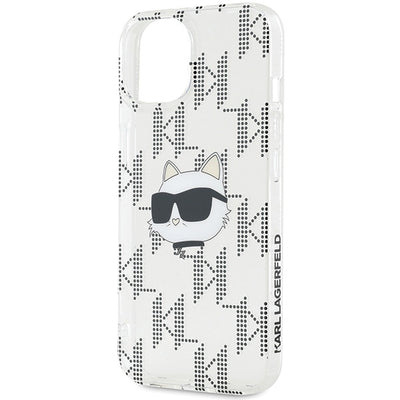 Karl Lagerfeld IML Choupette Head &amp; Monogram case for iPhone 15 / 14 / 13 - transparent