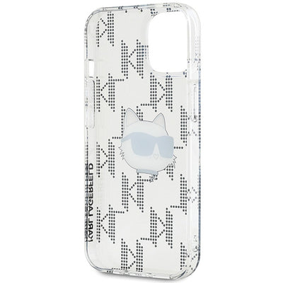 Karl Lagerfeld IML Choupette Head &amp; Monogram case for iPhone 15 / 14 / 13 - transparent