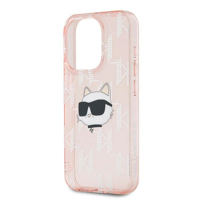 Karl Lagerfeld IML Choupette Head &amp; Monogram case for iPhone 15 Pro Max - pink