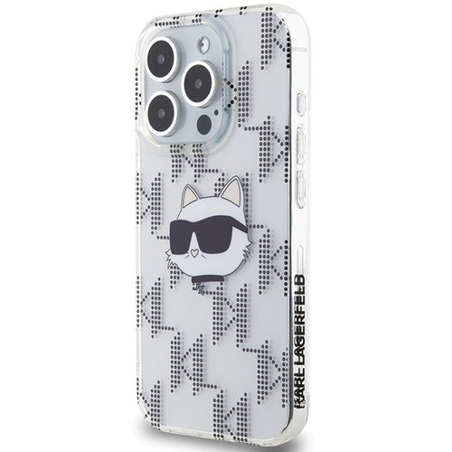 Karl Lagerfeld IML Choupette Head &amp; Monogram case for iPhone 15 Pro Max - transparent