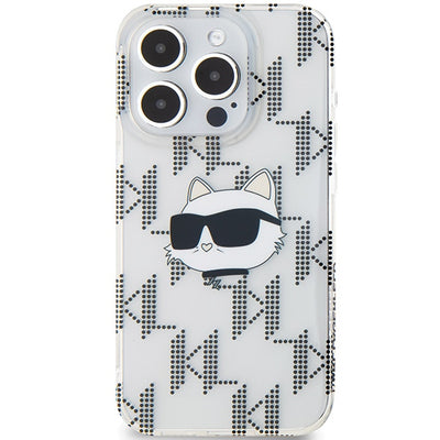 Karl Lagerfeld IML Choupette Head &amp; Monogram case for iPhone 15 Pro Max - transparent