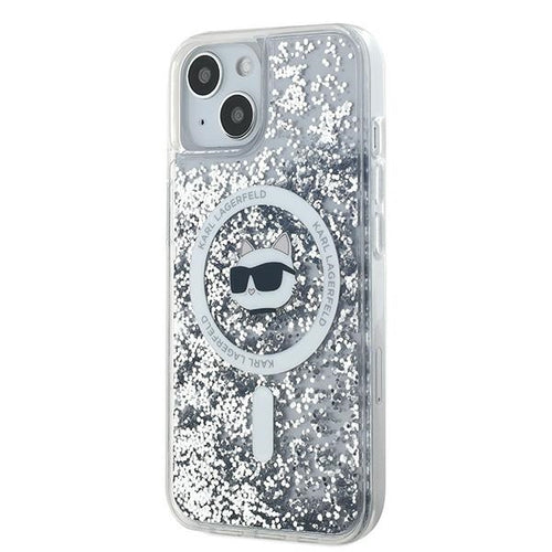 Karl Lagerfeld Liquid Glitter Choupette Head MagSafe case for iPhone 13 - transparent