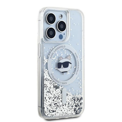 Karl Lagerfeld Liquid Glitter Choupette Head MagSafe case for iPhone 13 Pro Max - transparent