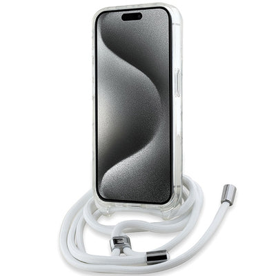 Karl Lagerfeld IML Crossbody Monogram Karl &amp; Choupette Head MagSafe Case for iPhone 15 Pro - Transparent