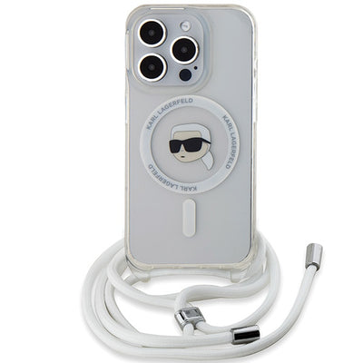 Karl Lagerfeld Crossbody IML Karl Head MagSafe case for iPhone 15 Pro - transparent