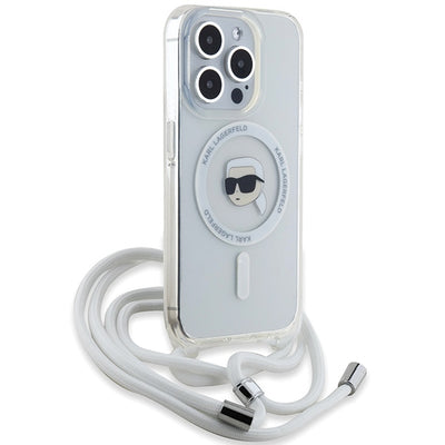 Karl Lagerfeld Crossbody IML Karl Head MagSafe case for iPhone 15 Pro - transparent