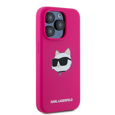Karl Lagerfeld Silicone Choupette Head MagSafe case for iPhone 15 Pro - pink
