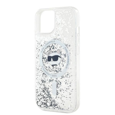 Karl Lagerfeld Liquid Glitter Choupette Head MagSafe Case for iPhone 15 Plus / 14 Plus - Transparent