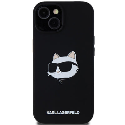 Karl Lagerfeld Silicone Choupette Head MagSafe Case for iPhone 15 Plus / 14 Plus - Black