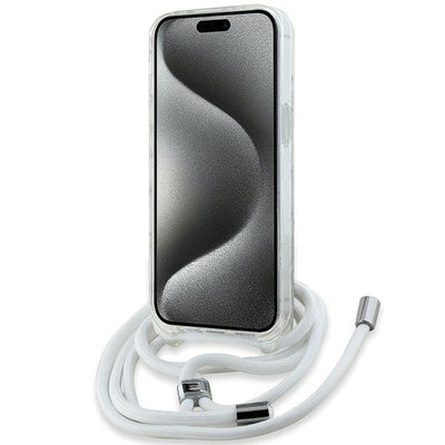 Karl Lagerfeld IML Crossbody Monogram Karl &amp; Choupette Head MagSafe Case for iPhone 15 / 14 / 13 - Transparent