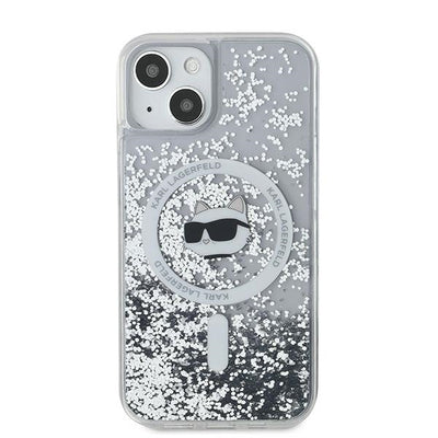 Karl Lagerfeld Liquid Glitter Choupette Head MagSafe case for iPhone 15 / 14 / 13 - transparent