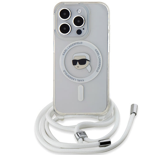 Karl Lagerfeld Crossbody IML Karl Head MagSafe case for iPhone 15 Pro Max - transparent