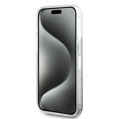 Karl Lagerfeld Liquid Glitter Choupette Head MagSafe case for iPhone 15 Pro Max - transparent