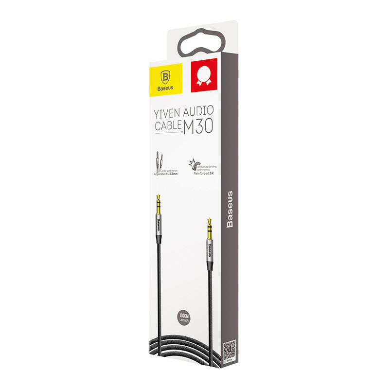 Baseus Yiven Audio Cable Cable 3.5 male Audio M30 1.5M Silver+ Black - Product Image 8