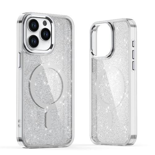 Glitter Case MagSafe for iPhone 16 Pro Max - white with glitter — Hurtel