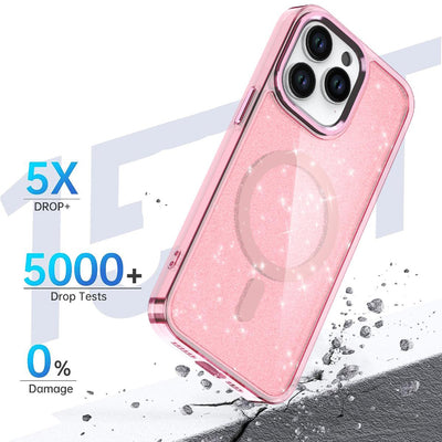 Glitter Case MagSafe for iPhone 16 Pro Max - pink with glitter — Hurtel