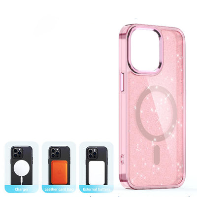 Glitter Case MagSafe for iPhone 16 Pro Max - pink with glitter — Hurtel