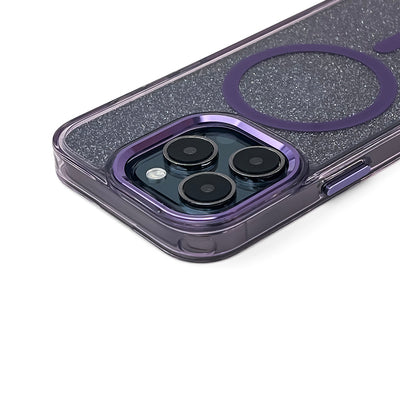 Glitter Case MagSafe for iPhone 16 Plus - purple with glitter — Hurtel