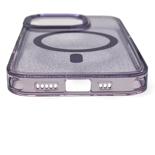Glitter Case MagSafe for iPhone 16 Plus - purple with glitter — Hurtel