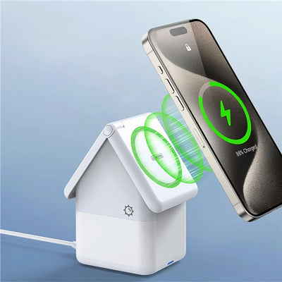 Duzzona W20 15W 4in1 inductive charger for iPhone / AirPods / Apple Watch with night lamp - white