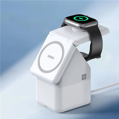 Duzzona W20 15W 4in1 inductive charger for iPhone / AirPods / Apple Watch with night lamp - white