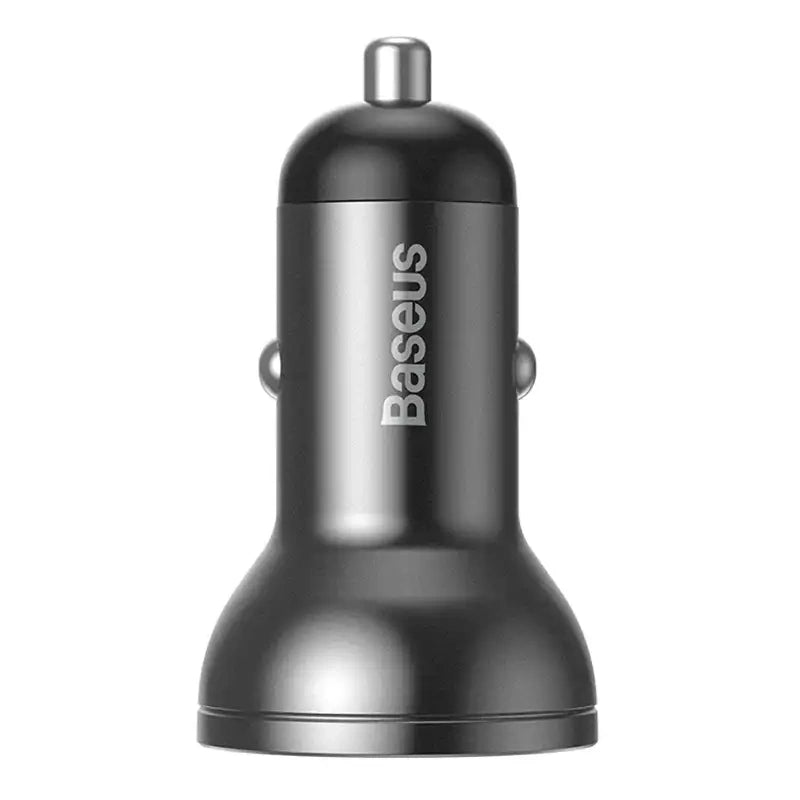 Ładowarka samochodowa Baseus z wyświetlaczem, 2x USB, 4,8A, 24W (szara) - Product Image 1