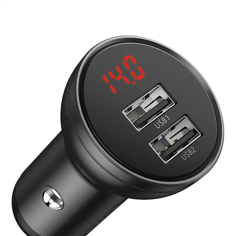 Ładowarka samochodowa Baseus z wyświetlaczem, 2x USB, 4,8A, 24W (szara) - Product Image 3