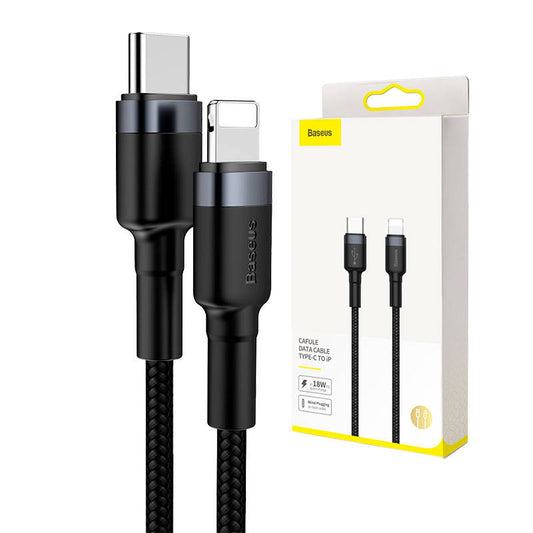 Baseus Cafule Cable Type-C to iP PD 18W 1m Gray+Black - Product Image 1
